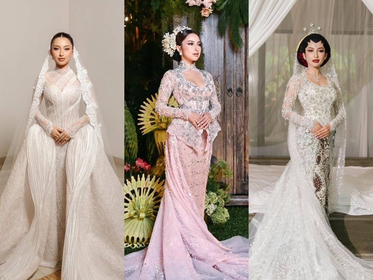 10 Rangkaian Busana Pernikahan Jennifer Coppen dan Justin Hubner