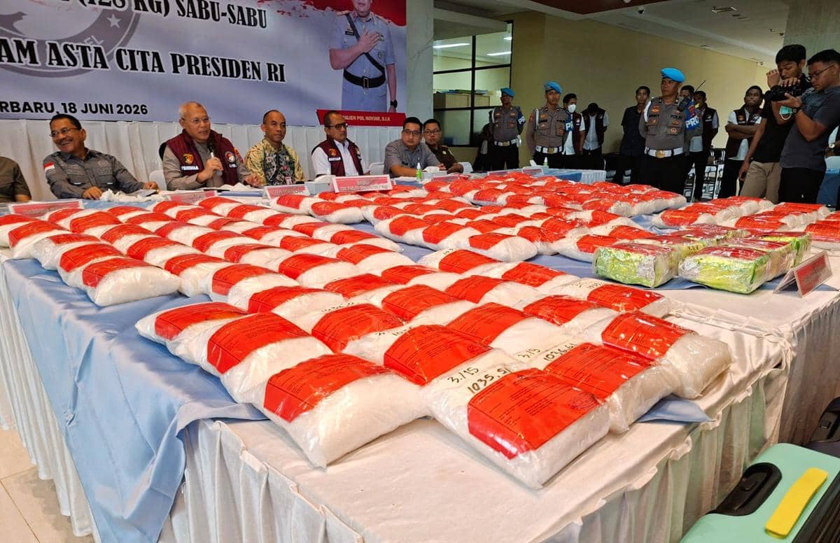 Polda Kalsel Gagalkan Peredaran 128,7 Kg Sabu Jaringan Fredy Pratama