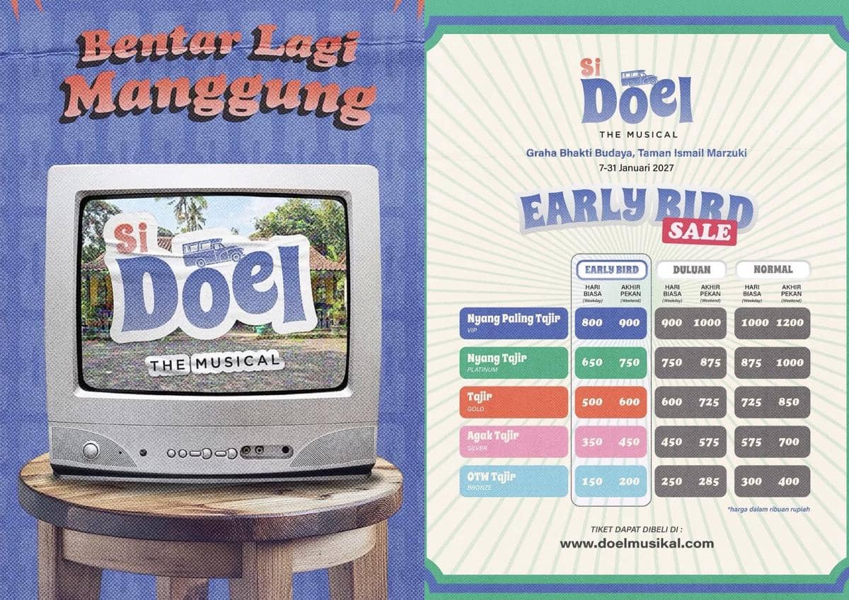 Harga Tiket Pertunjukan Si Doel: The Musical, Termurah Rp150 Ribuan!