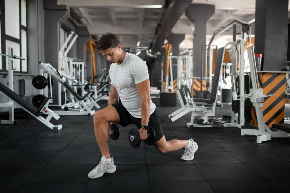 ilustrasi latihan di gym