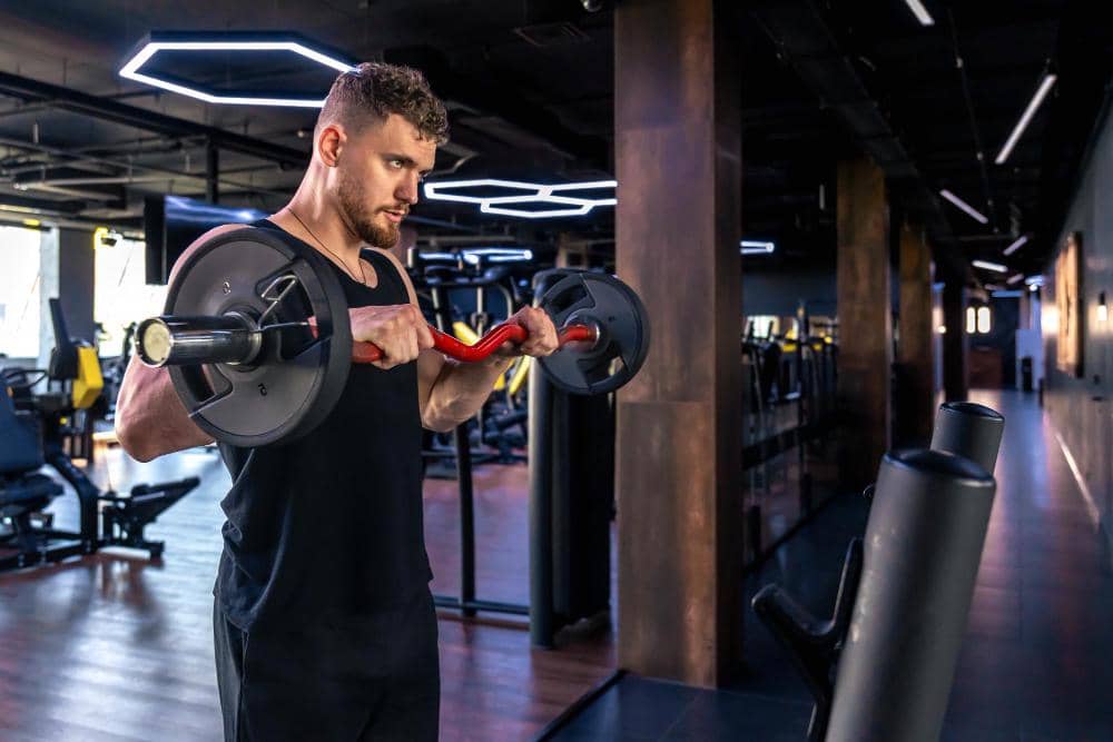 ilustrasi latihan di gym