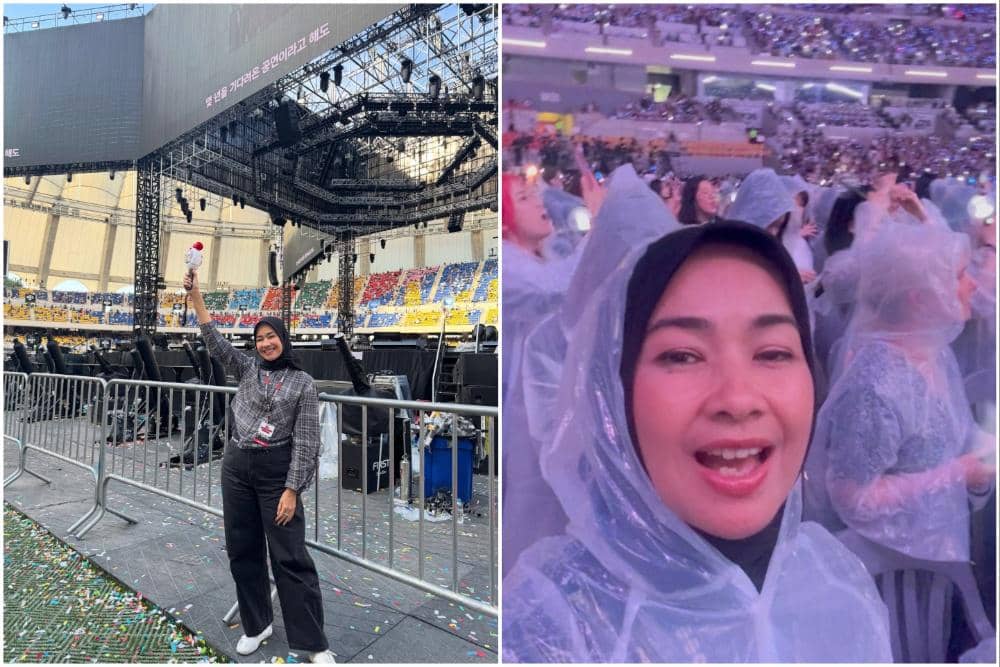 8 Potret Alya Rohali Nonton Konser BTS di Busan, Antusias jadi Army!