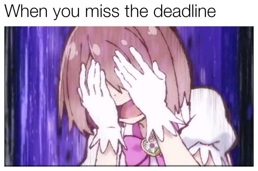 meme anime tentang deadline