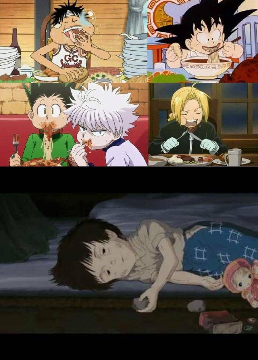 meme anime tentang kelaparan