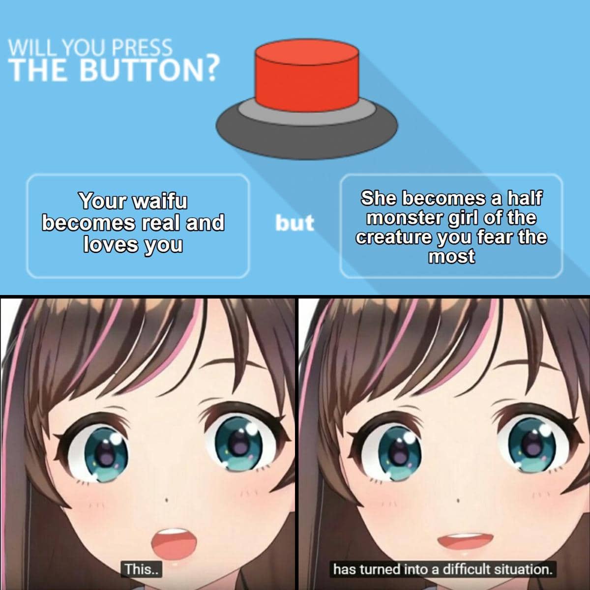 meme anime tentang tombol