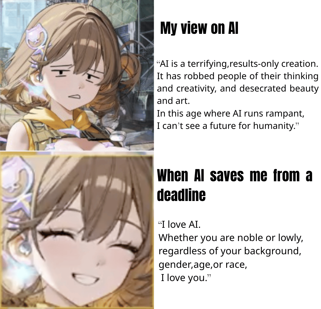 meme anime tentang deadline