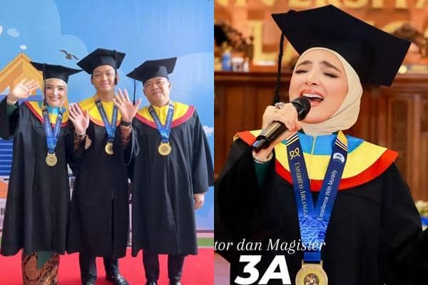 Potret Anang, Ashanty dan Azriel Hermansyah Wisuda Bareng di UNAIR