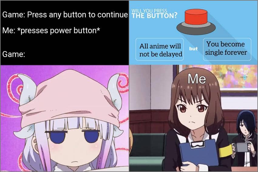 8 Meme Anime tentang Tombol, Dikasih Pilihan yang Sulit