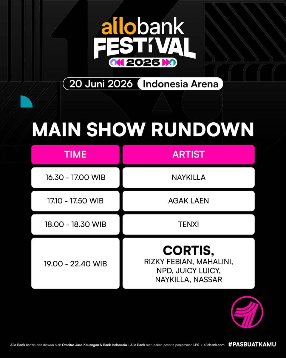 rundown main show Allo Bank Festival 2026 (instagram.com/allobank)