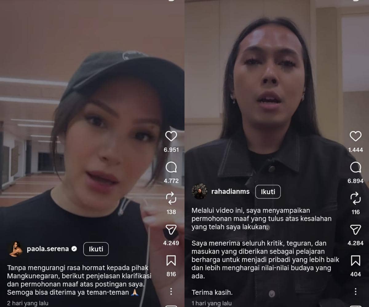 Klarifikasi Paola Serena dan Rahadian M. Saputra soal pria berkebaya di Kirab 1 Suro 