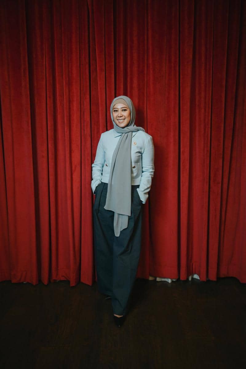 Menteri Komunikasi dan Digital Indonesia (Menkomdigi), Meutya Hafid dalam sesi potrait Indonesia Summit 2026. (IDN Times/Herka Yanis)