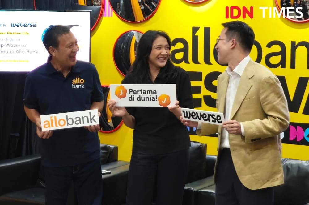 Potret press conference pengumuman kerja sama Allo Bank dan Weverse di Indonesia Arena, Jakarta, Sabtu (20/6/2026) (IDN Times/Juan Dwi)
