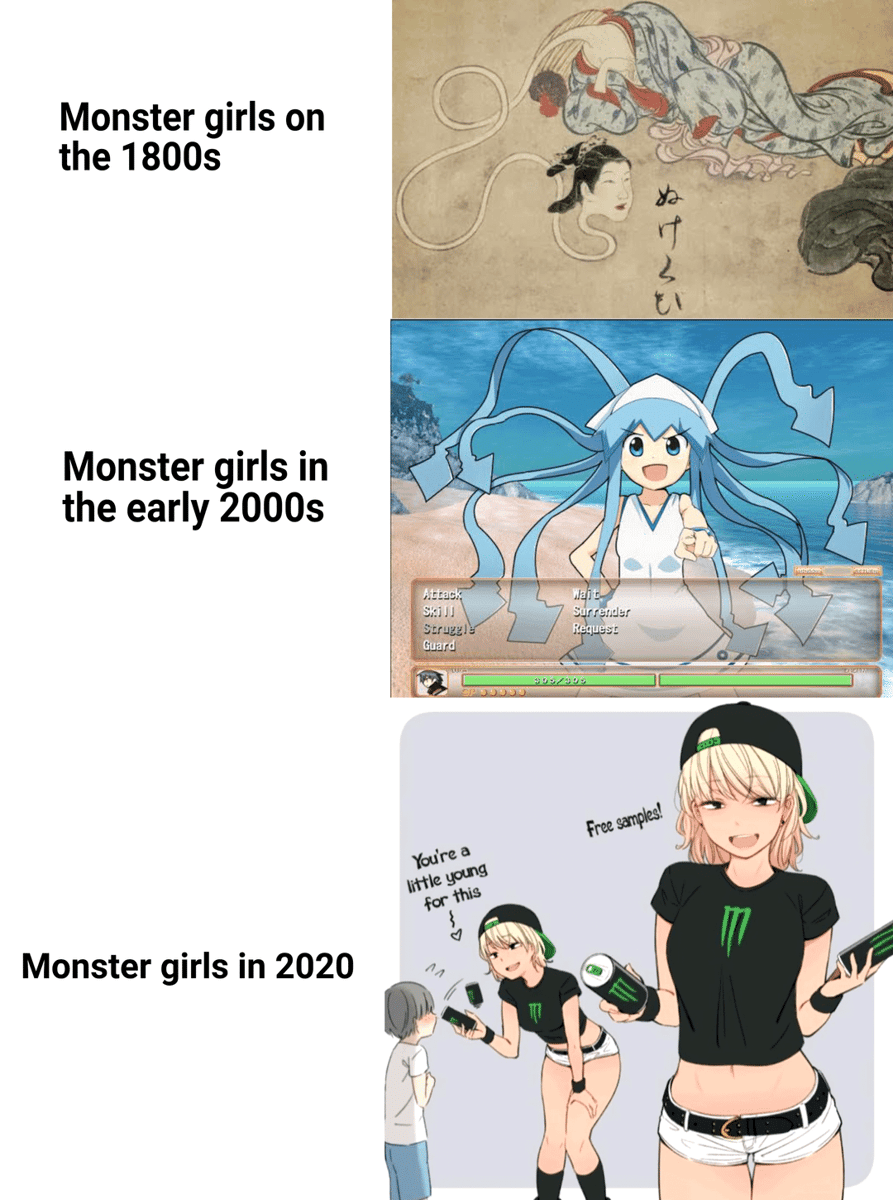 meme cewek monster dalam anime