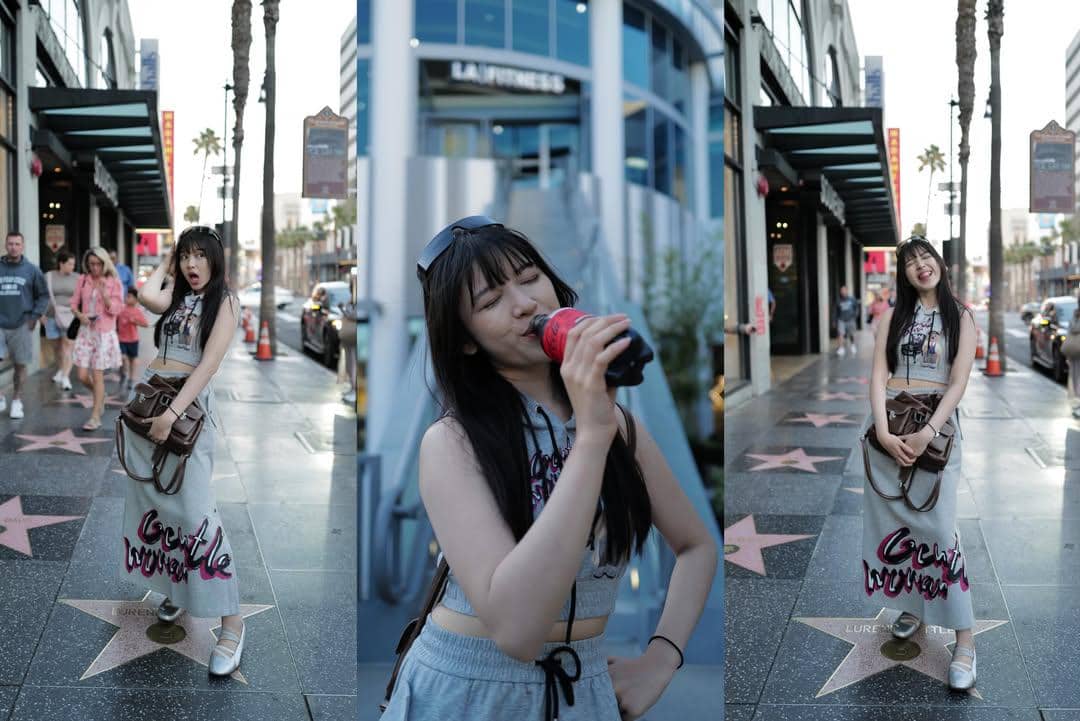 Tiara Andini jalan-jalan di Hollywood Boulevard
