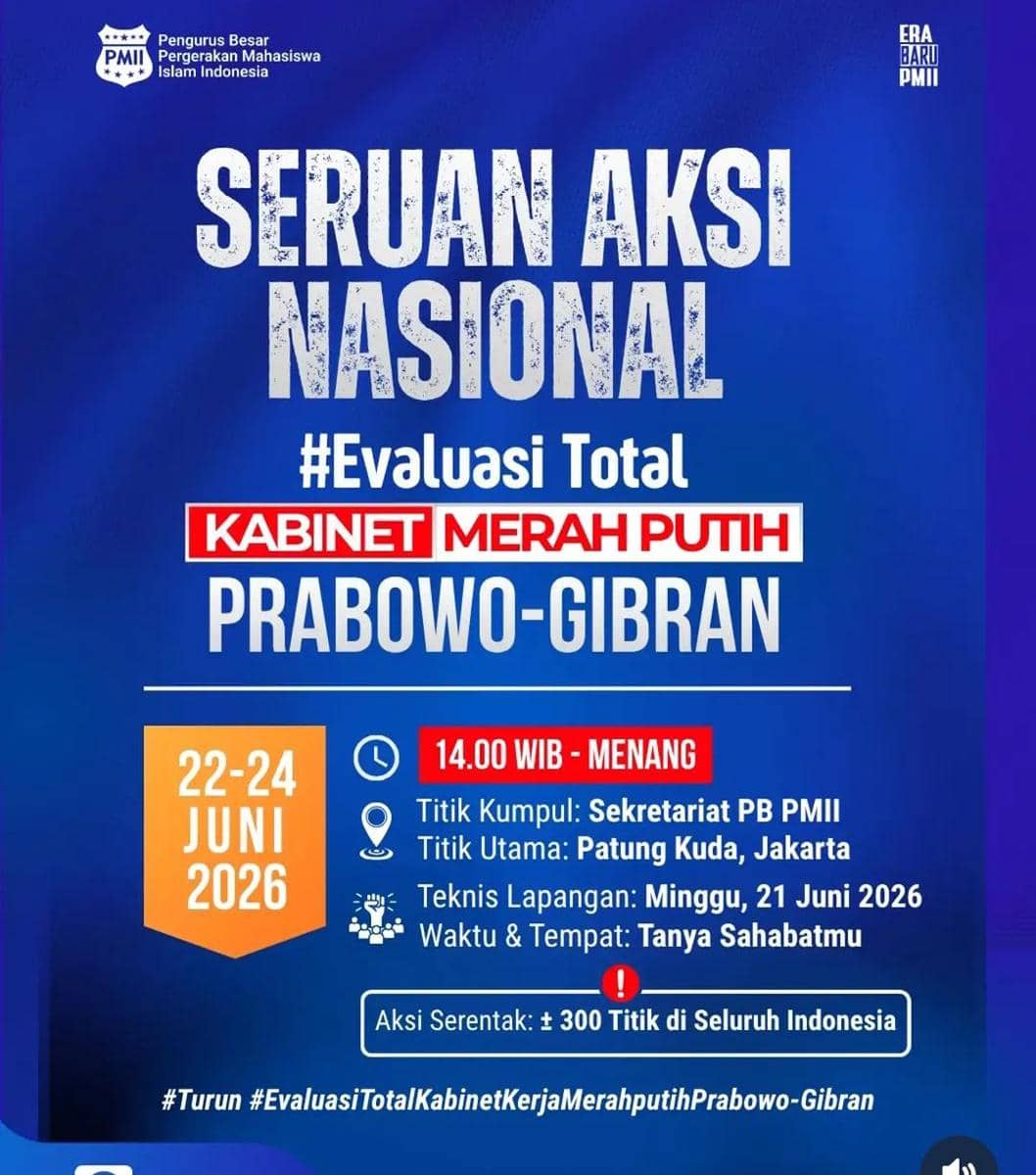 PMII Gelar Demo Serentak 300 Titik, Evaluasi Pemerintahan Prabowo-Gibran