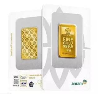 Gambar emas batangan Antam 10 gram sebagai ilustrasi investasi emas.