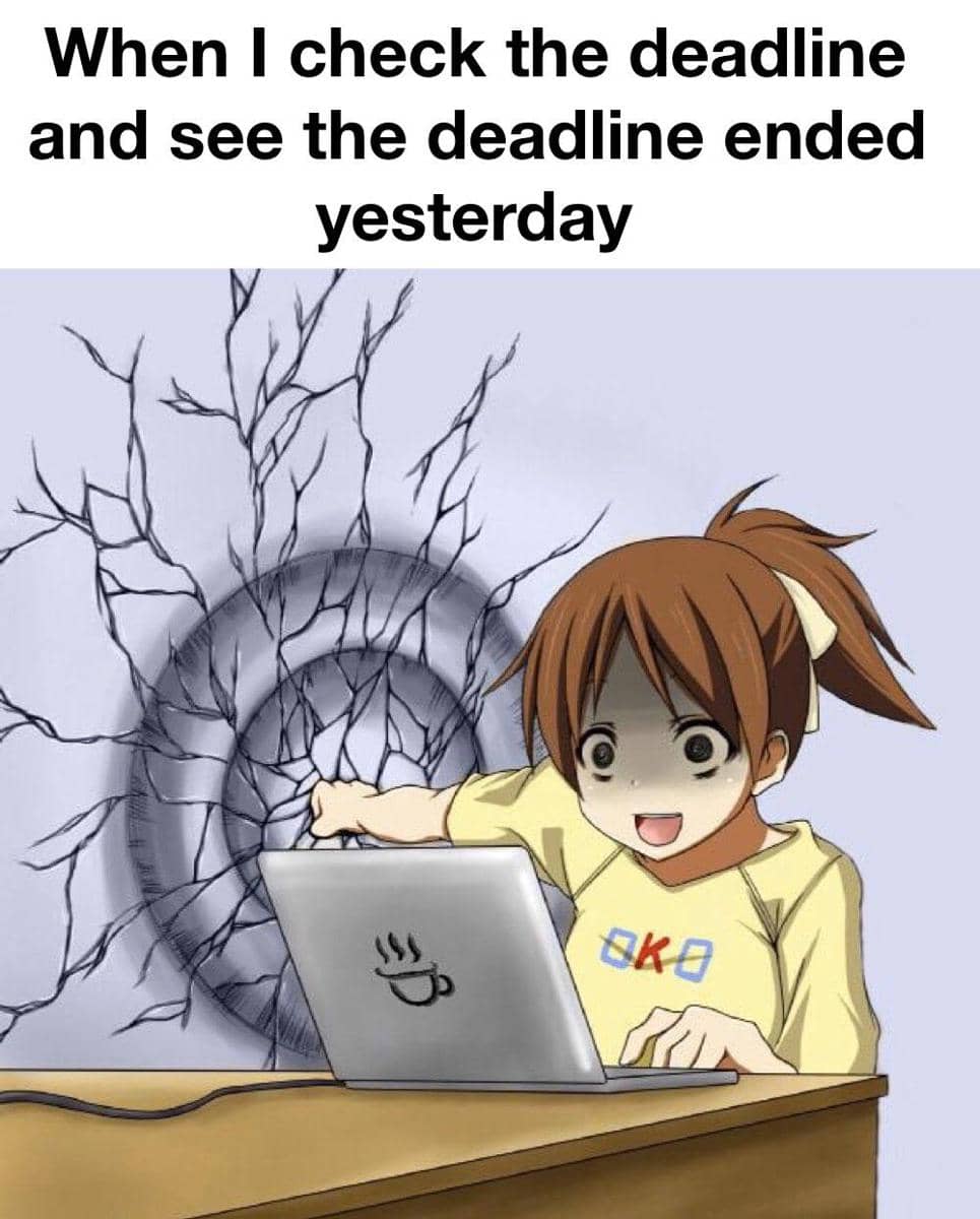 meme kartun tentang deadline