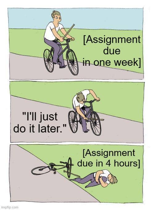 meme kartun tentang deadline