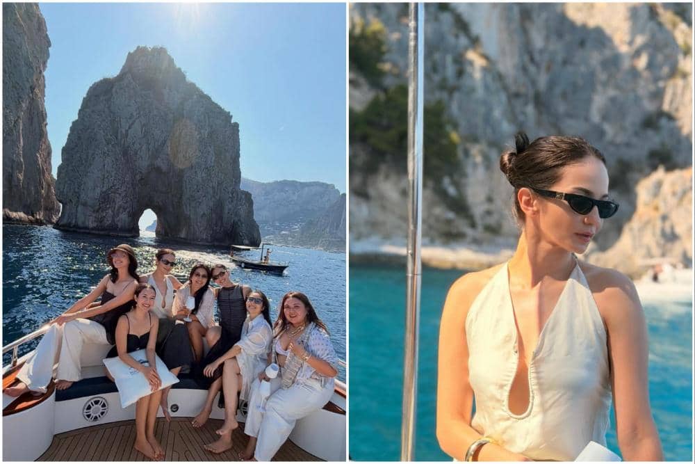 10 Potret Enzy Storia dan Sahabat Naik Yacht di Pulau Capri, Italia