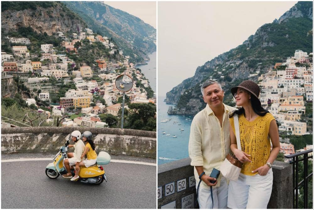 10 Potret Gading Marten dan Medina Berkeliling Desa Positano, Italia!
