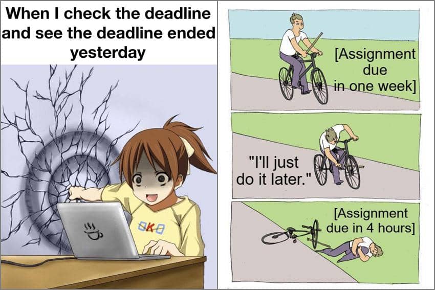 8 Meme Kartun tentang Deadline, Suka Menunda-nunda