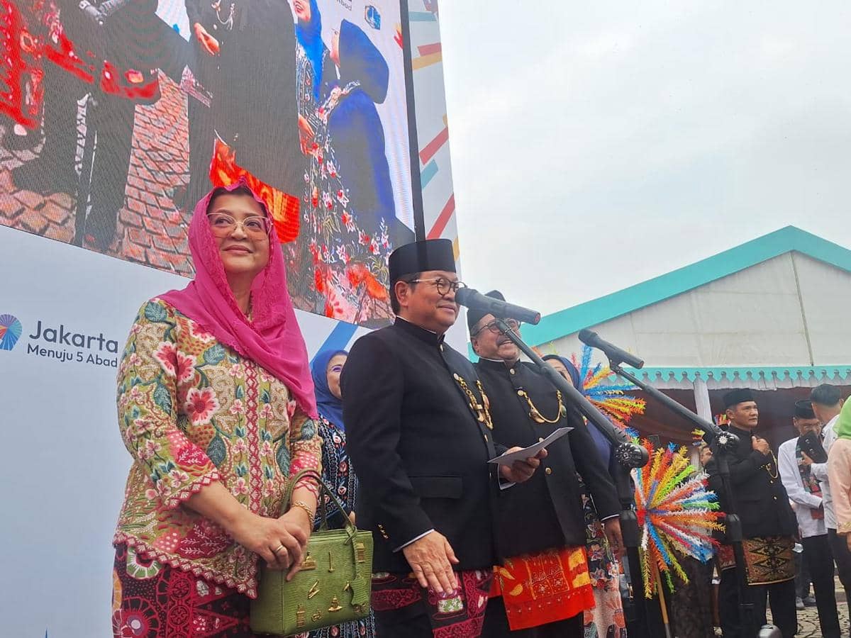 Gubernur Jakarta Pramono Anung dan Wakil Gubernur Jakarta Rano Karno dalam agenda Upacara Peringatan HUT ke-499 Kota Jakarta, Senin (22/6/20