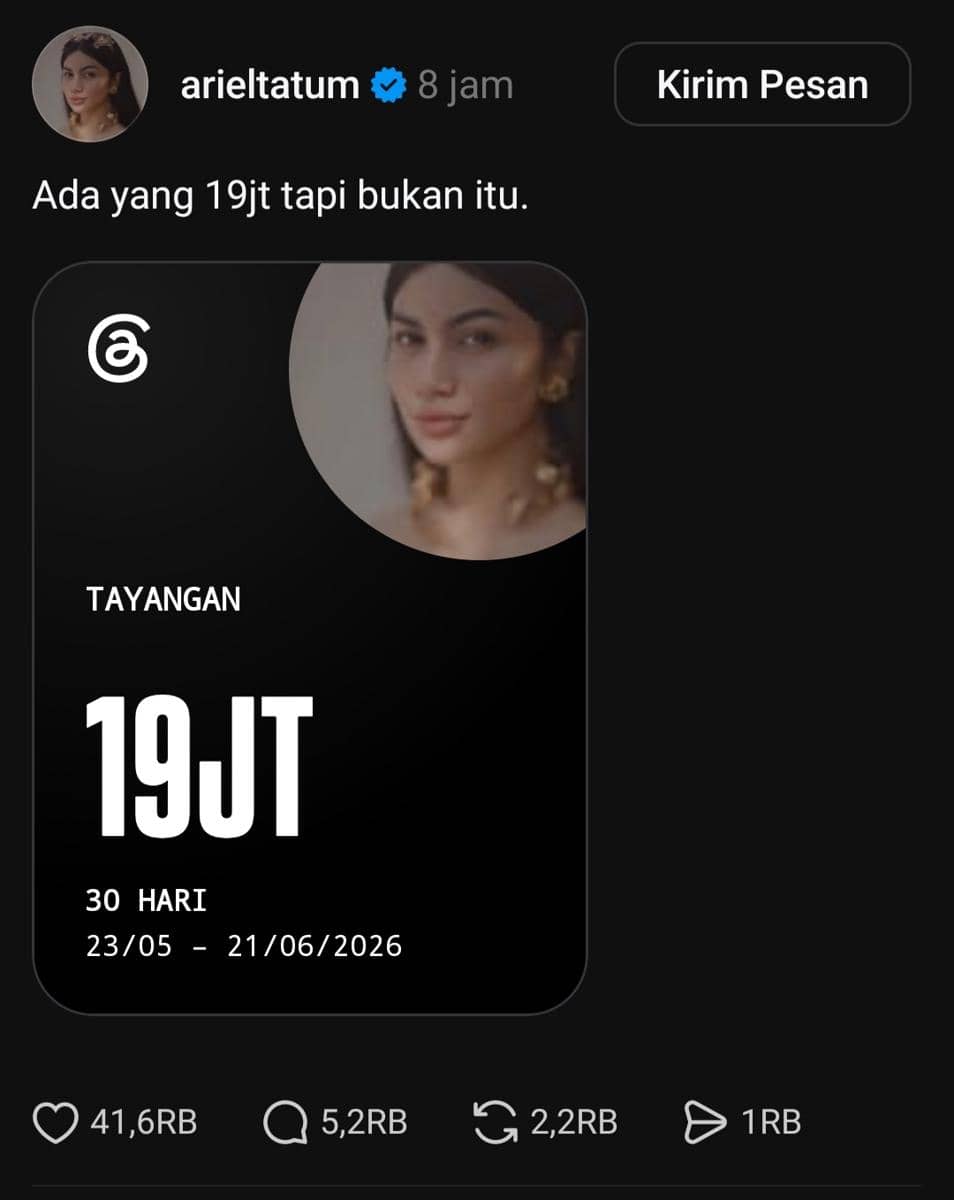 8 Unggahan Ariel Tatum Soal Politik yang Viral di Threads
