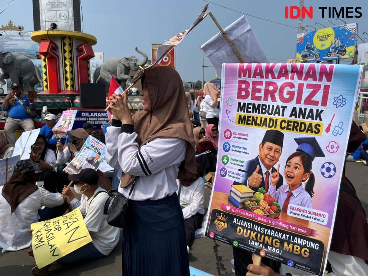 Aksi Dukung MBG di Lampung, Massa Bantah Disebut Gerakan Tandingan