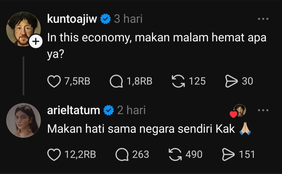 8 Unggahan Ariel Tatum Soal Politik yang Viral di Threads