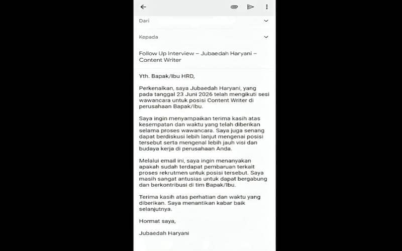 ilutrasi email follow up wawancara kerja