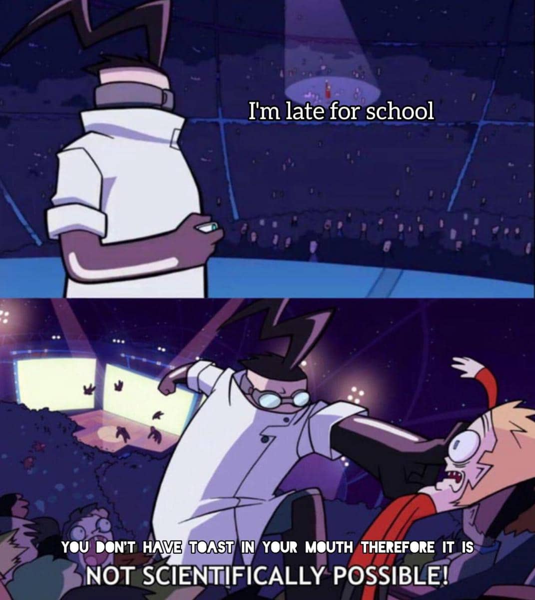 meme anime tentang terlambat masuk kelas