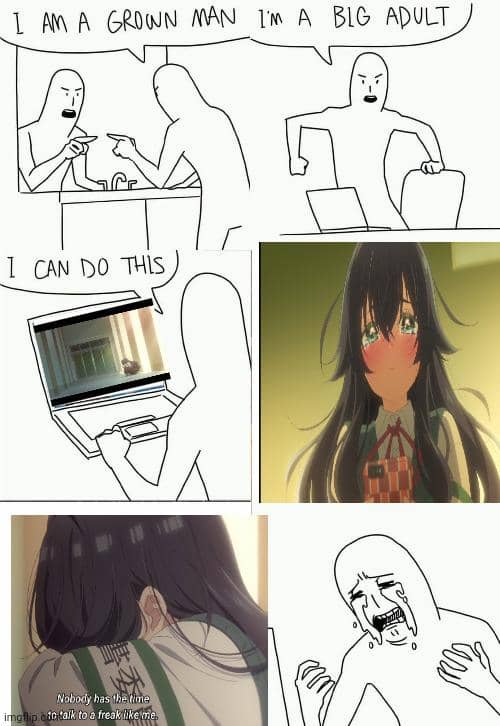 meme anime tentang penderitaan