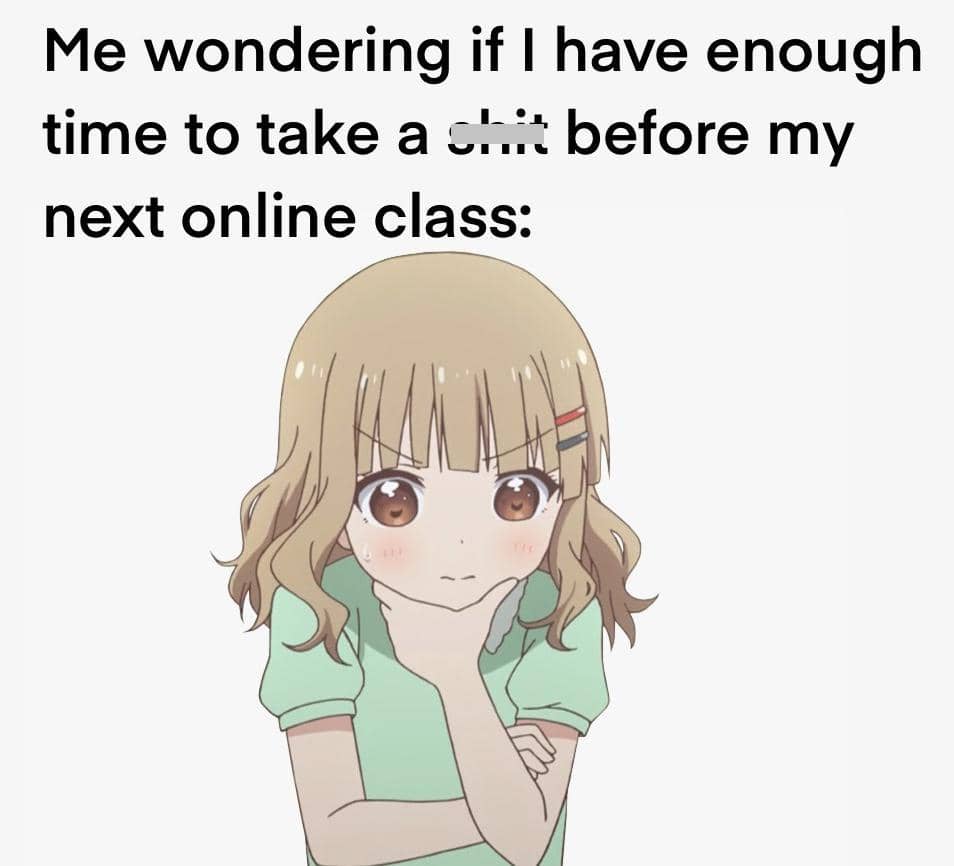 meme anime tentang terlambat masuk kelas