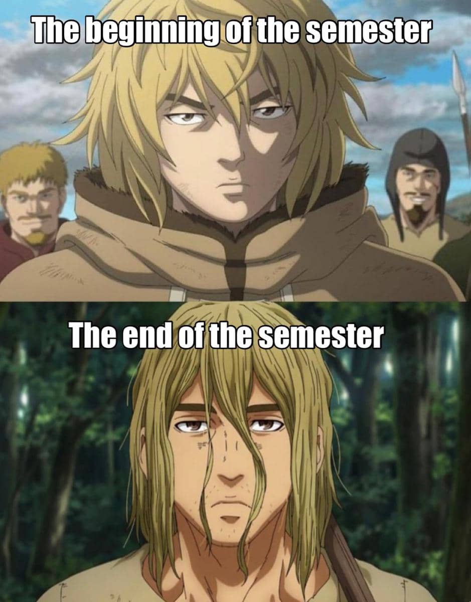 meme anime tentang terlambat masuk kelas