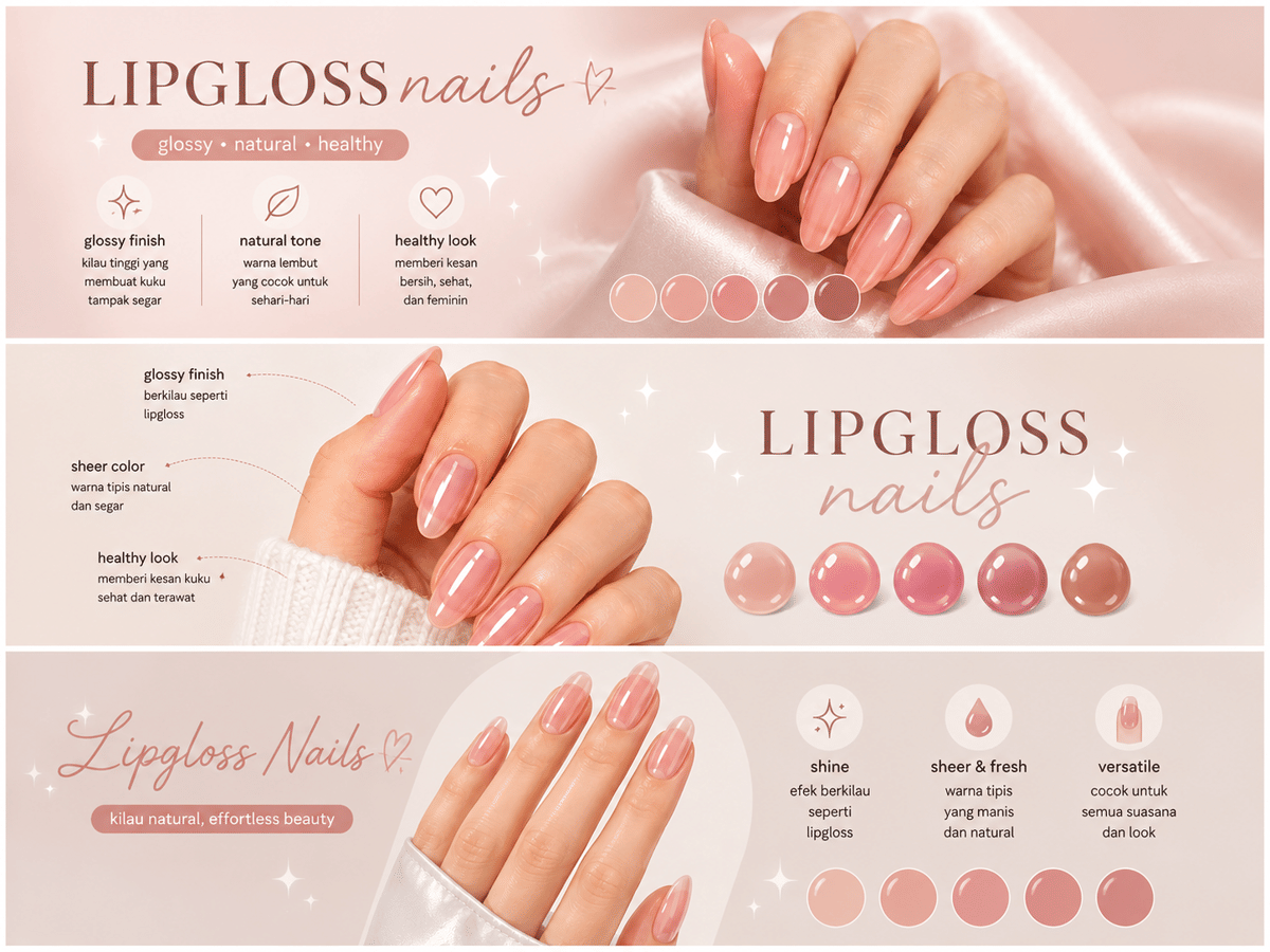 Ilustrasi lipgloss nails (generated image by ChatGPT/Pinka Wima)
