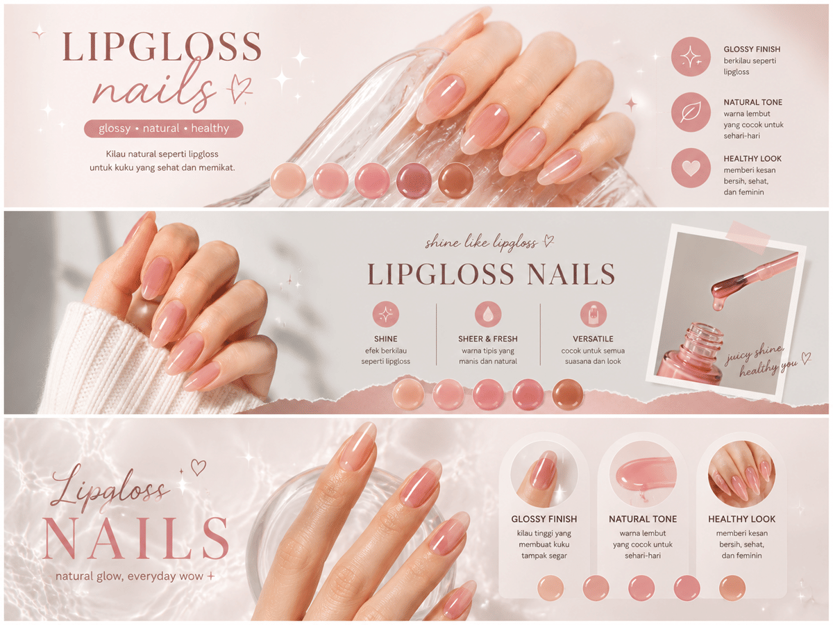 Ilustrasi lipgloss nails (generated image by ChatGPT/Pinka Wima)