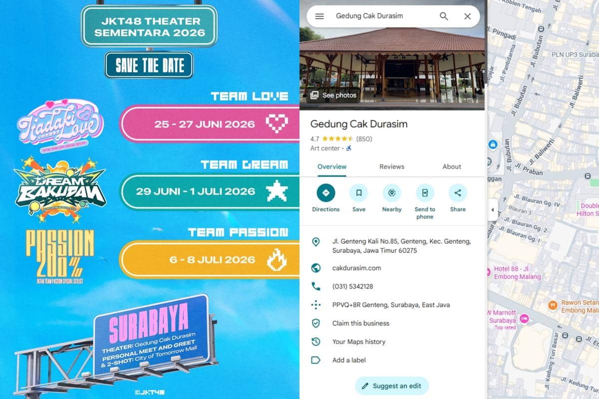 Di Mana Gedung Cak Durasim, Lokasi JKT48 Theater Sementara di Surabaya?