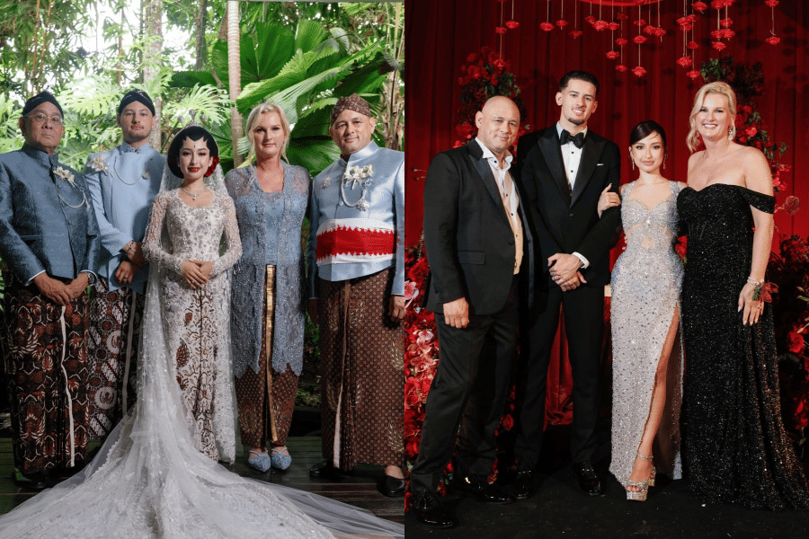 Deretan Baju Brigitte Hubner di Pernikahan Jennifer Coppen dan Justin