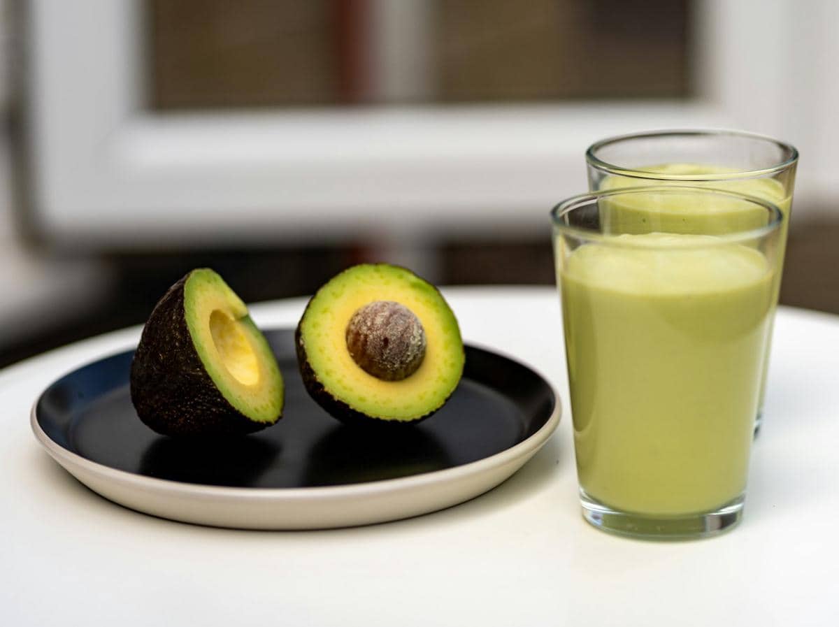 ilustrasi resep smoothies alpukat kurma 