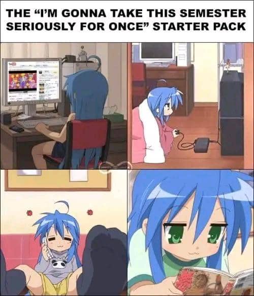 meme anime tentang semester