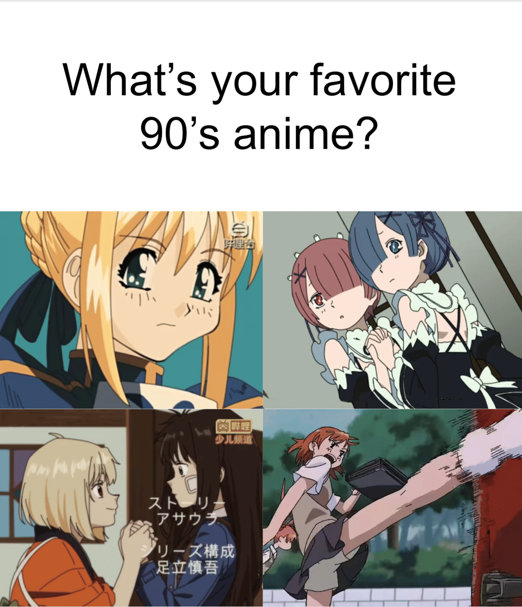 meme anime tentang tahun 90-an