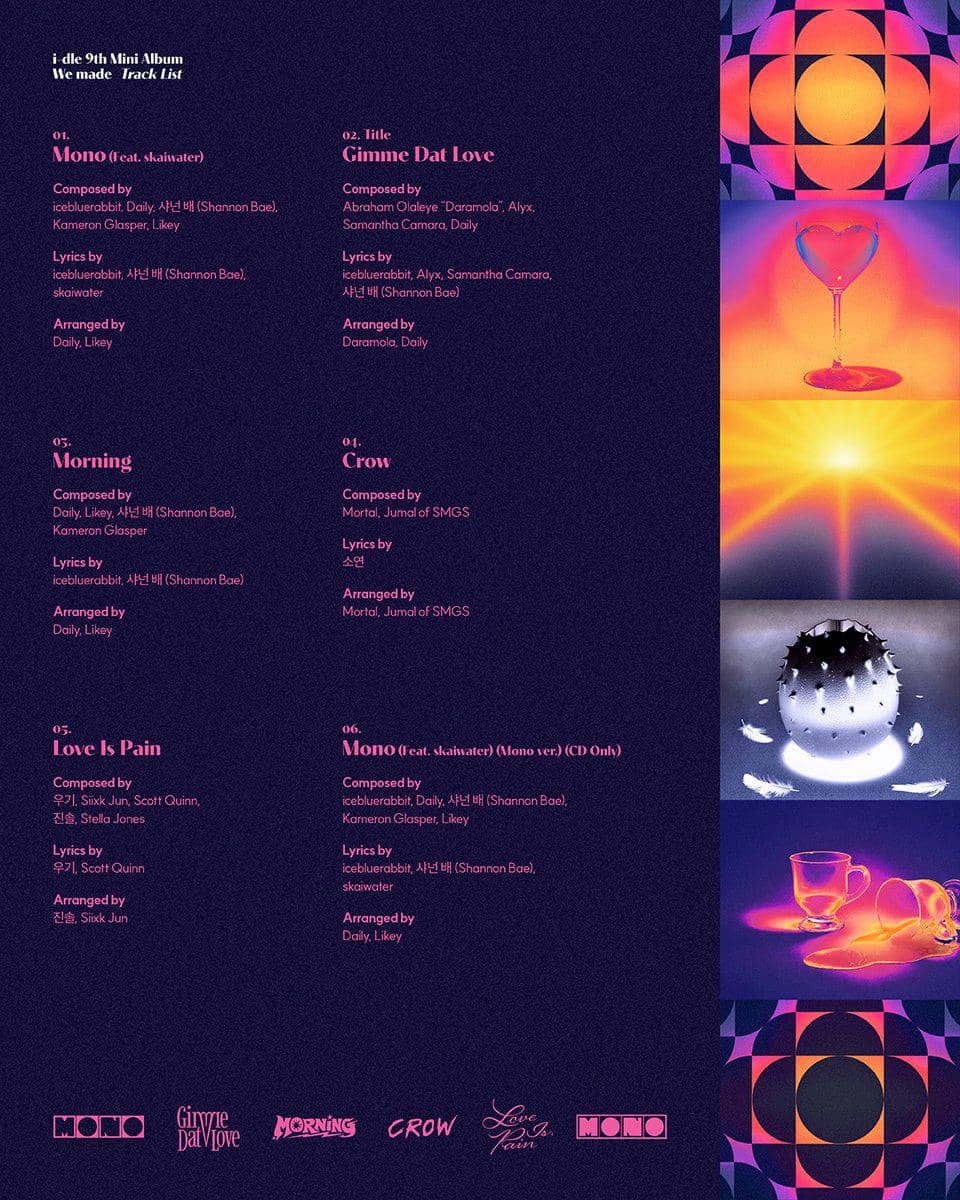 tracklist mini album ke-9 i-dle, We made
