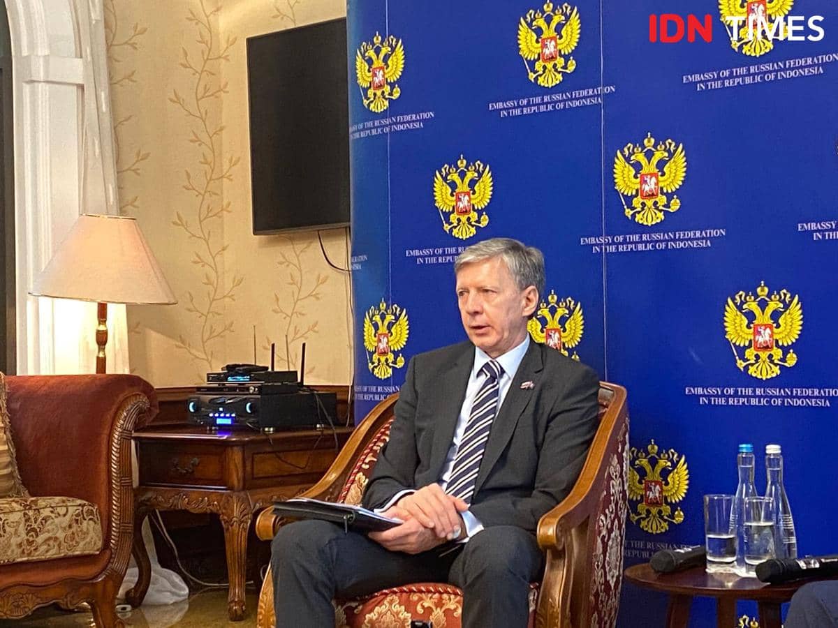 Duta Besar Rusia untuk ASEAN Evgeny Zagaynov. (IDN Times/Marcheilla Ariesta)
