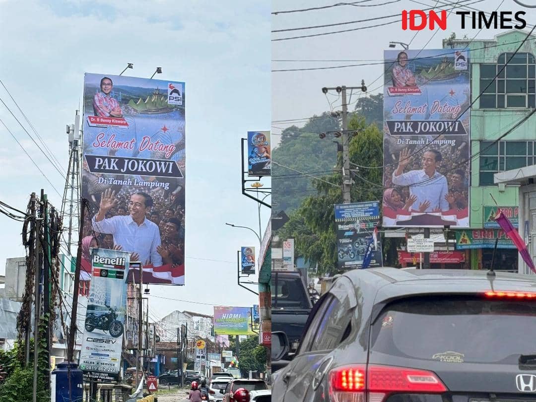 Baliho "Selamat Datang Pak Jokowi" Mulai Bertebaran di Jalan Lampung