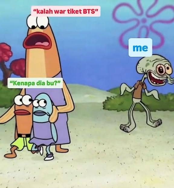Meme nyesek kalah war tiket konser BTS di Jakarta