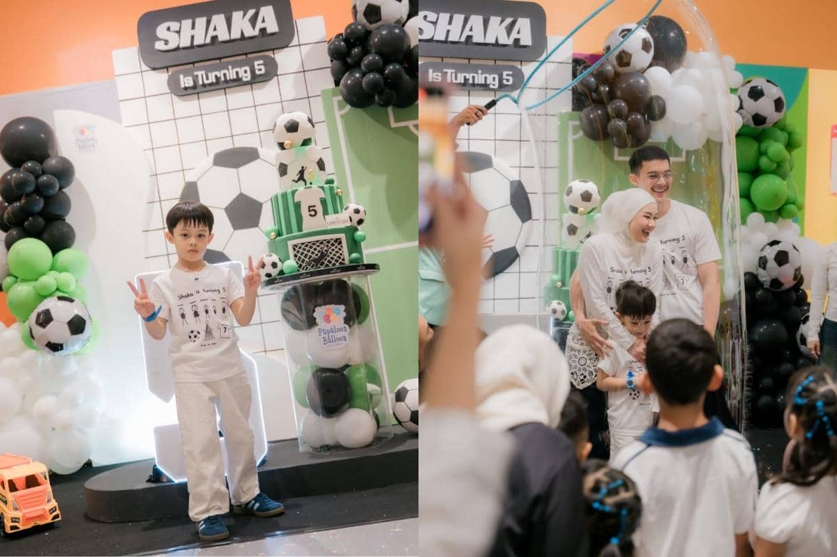 7 Potret Ulang Tahun Ke-5 Shaka, Anak Dinda Hauw, Temanya Bola