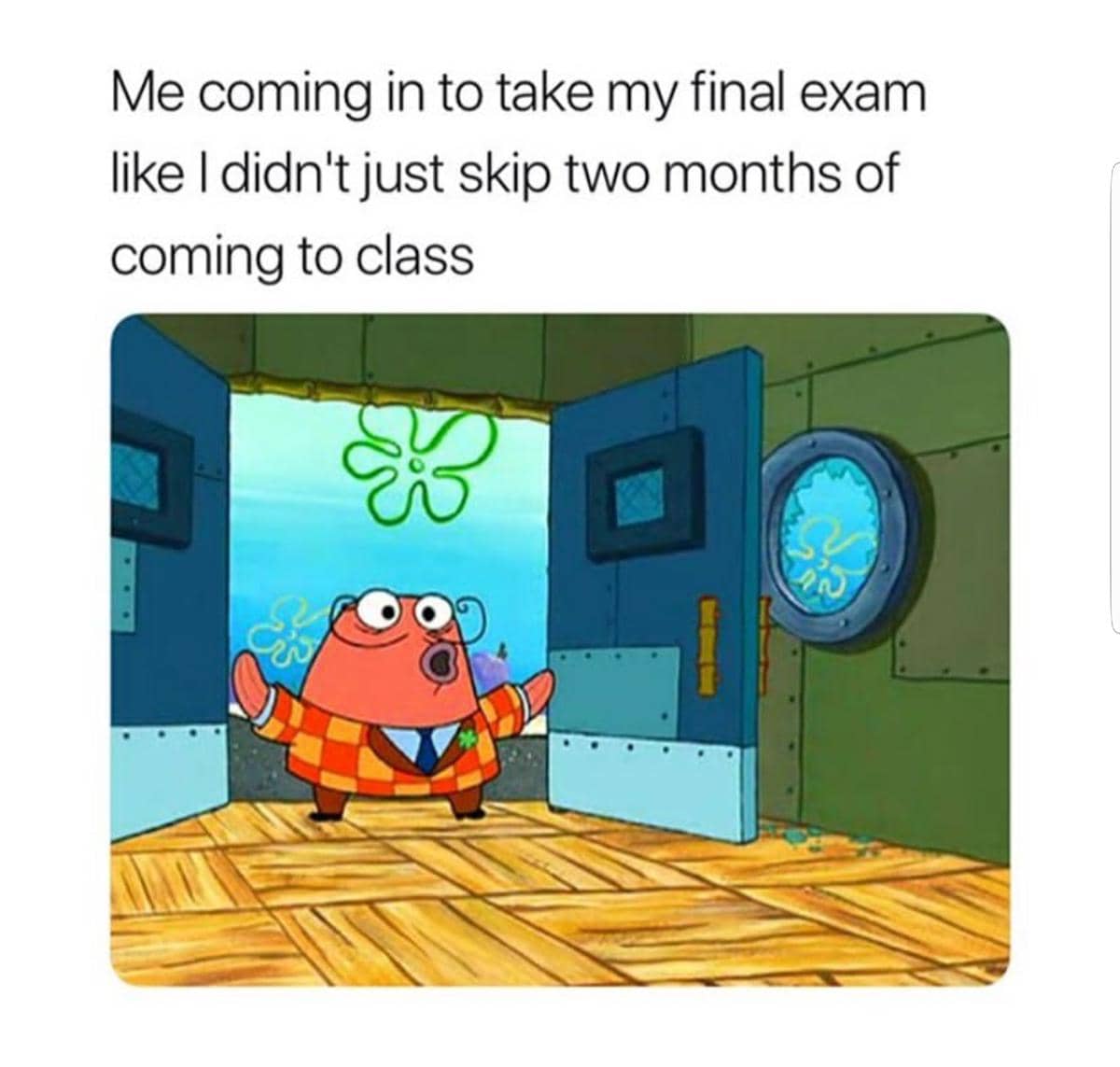 meme SpongeBob tentang semester