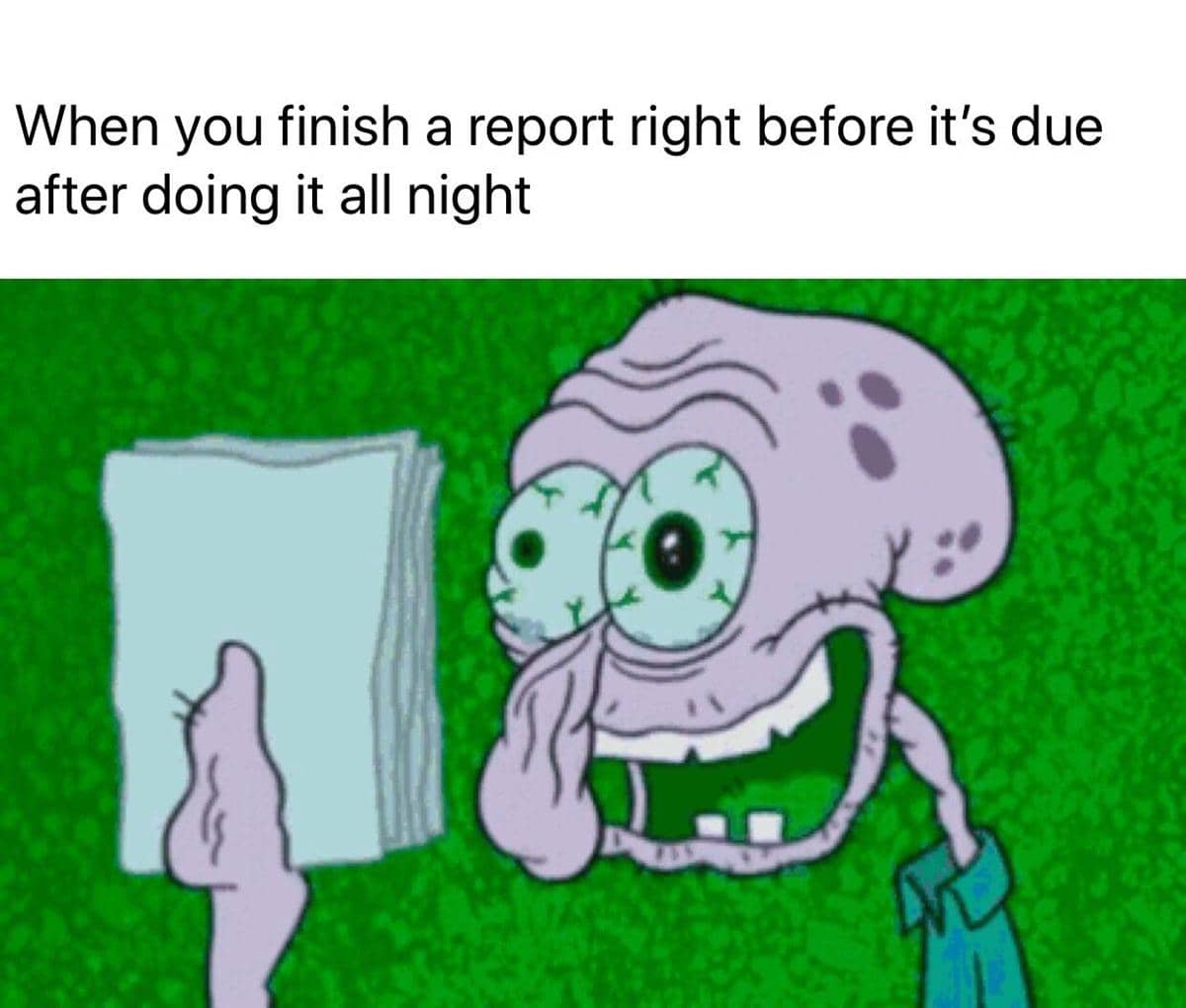 meme SpongeBob tentang semester