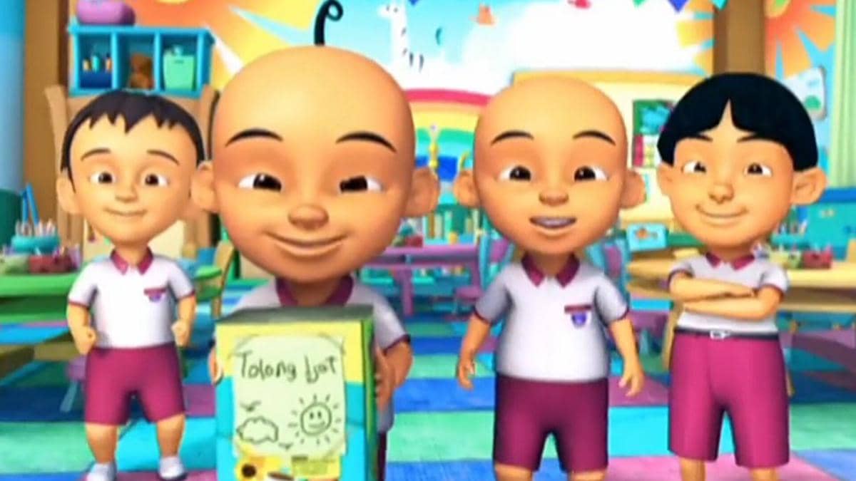 aksi penggalangan dana di Kampung Durian Runtuh dalam animasi Upin & Ipin