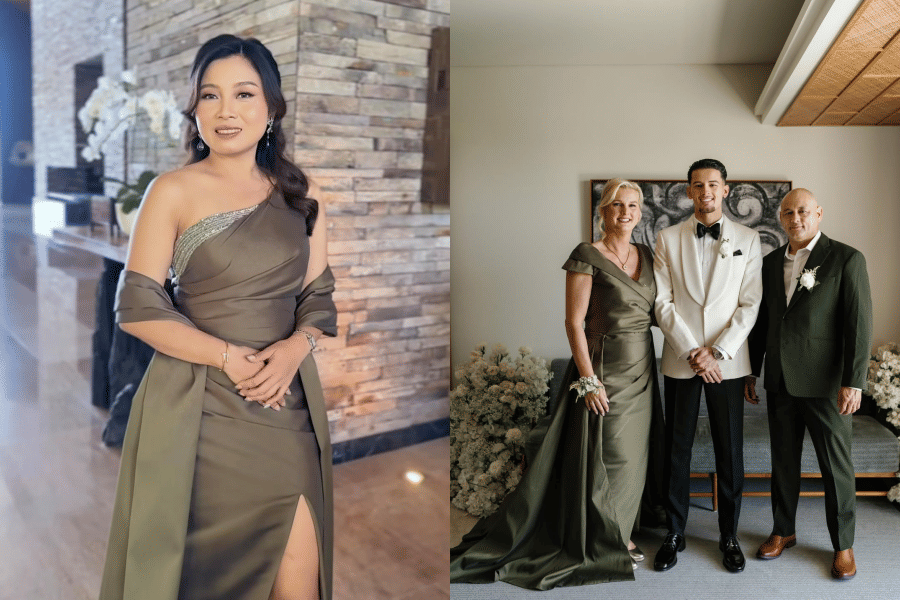gaya ibu sambung vs. ibu mertua di pernikahan Jennier Coppen